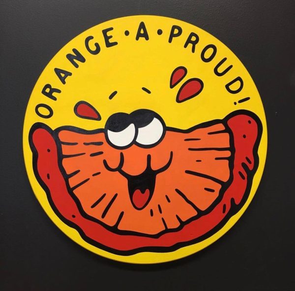 Orange-A-Proud! (Uncle Strawberry Wood Painting)